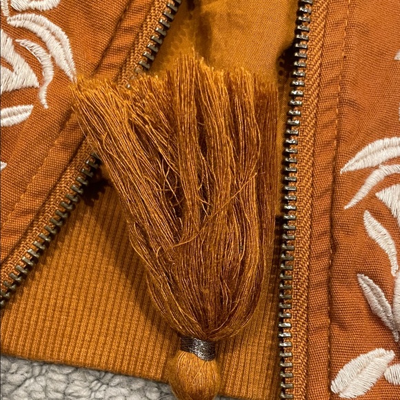 Knox Rose Rust Bomber Jacket with White Embroidery - Picture 6 of 6